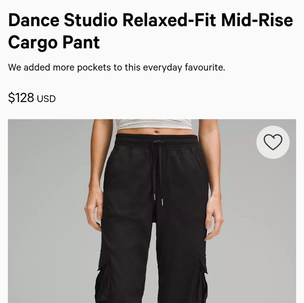 Lululemon Athletica Black Cargo Joggers